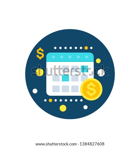 Financial calendar, plan vector icon