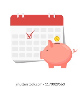 Financial calendar and planning concept. Vector illustration design