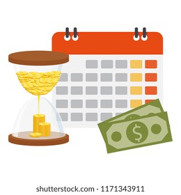 Calendario financiero y concepto de planificación. Diseño de ilustración de vector