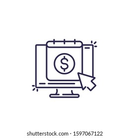 Financial calendar software line icon
