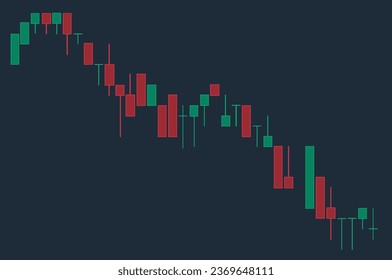 Financial candlestick chart, graph with support and resistance levels vector illustration. Forex trading graphic design.