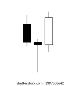 Financial candlestick icon for app and web isolated on white background. Vector illustration.
