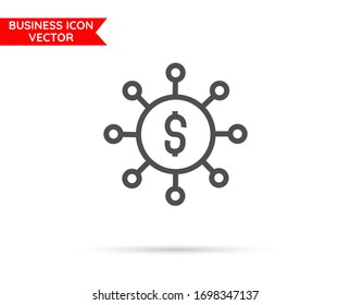 financial and capital connections concept Business line icon 10 eps. Flat design.