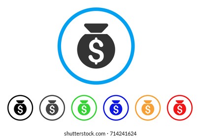 Financial Capital icon. Vector illustration style is a flat iconic financial capital grey rounded symbol inside light blue circle with black, gray, green, blue, red, orange color additional versions.