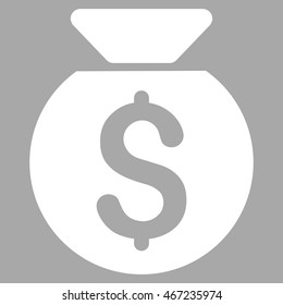 Financial Capital icon. Vector style is flat iconic symbol with rounded angles, white color, silver background.