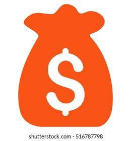 Financial Capital vector icon. Flat orange symbol. Pictogram is isolated on a white background. Designed for web and software interfaces.