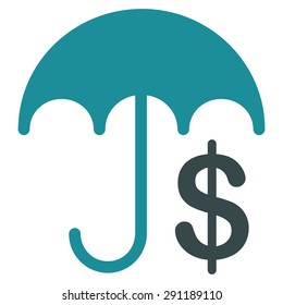 Financial Care icon from Commerce Set. Vector style: bicolor flat symbol, soft blue colors, rounded angles, white background.