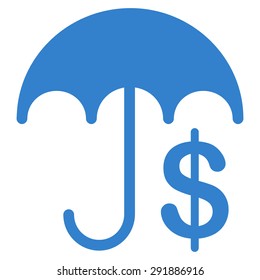Financial Care icon from Commerce Set. Vector style: flat symbol, cobalt color, rounded angles, white background.