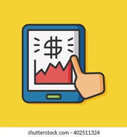 financial cellphone vector icon
