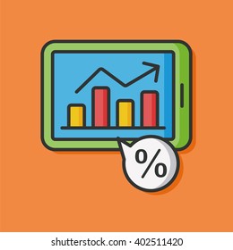 financial cellphone vector icon