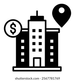 Financial Center Icon Element For Design