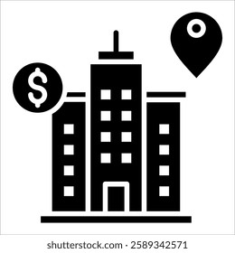 Financial Center Icon Element For Design