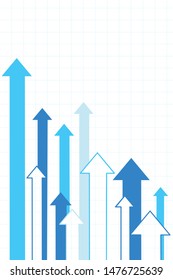 Financial Chart With Arrow Going Up With Copy Space On A White Background