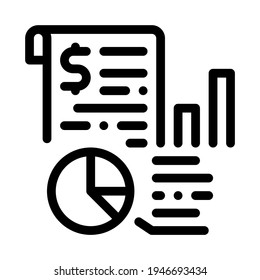 financial chart of audit line icon vector. financial chart of audit sign. isolated contour symbol black illustration