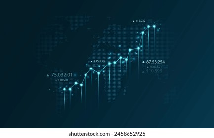 Financial chart background image stocks investment marketing high technology communication network concept