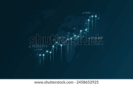 Financial chart background image stocks investment marketing high technology communication network concept