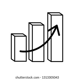financial chart bars arrow