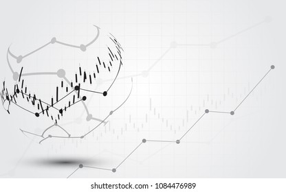 Financial chart candle stick graph business data analysis of stock market investment trading
