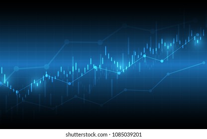 Financial chart candle stick graph business data analysis of stock market investment trading
