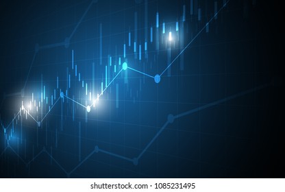 Financial chart candle stick graph business data analysis of stock market investment trading
