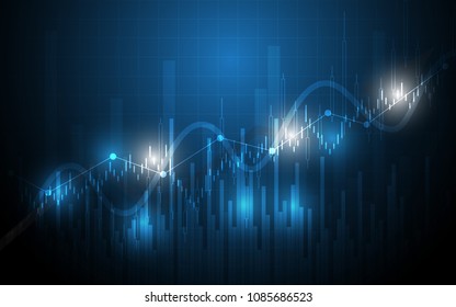 Financial chart candle stick graph business data analysis of stock market investment trading
