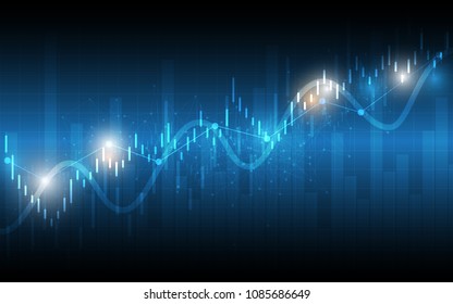Financial chart candle stick graph business data analysis of stock market investment trading
