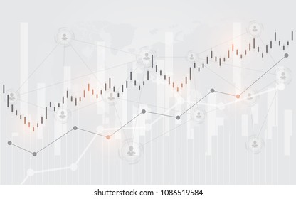 Financial chart candle stick graph business data analysis of stock market investment trading
