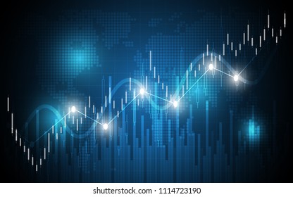 Financial chart candle stick graph business data analysis of stock market investment trading

