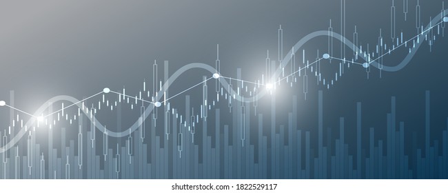 Financial chart candle stick graph business data analysis of stock market investment trading
