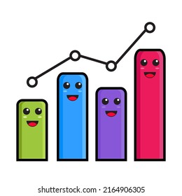 Financial chart cartoon vector illustration. business and finance icon concept isolated on white background . flat cartoon style Vector