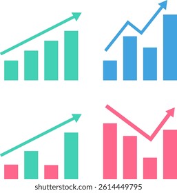 Financial chart, direction chart, business chart. Background image, postcard, web banner, vector illustration. Vector.