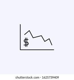 Financial chart with a dollar icon at the beginning