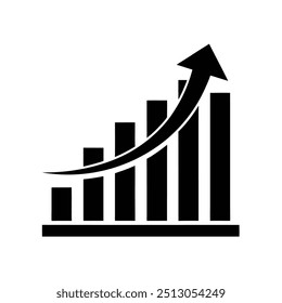 Financial chart graph logo icon vector illustration design isolated arrow up