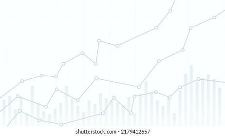 Financial chart or graph. Rising stock market or rise of economy. Stock chart or graph. Business, profit growth concept. White Background. Vector illustration