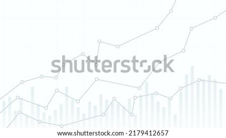 Financial chart or graph. Rising stock market or rise of economy. Stock chart or graph. Business, profit growth concept. White Background. Vector illustration