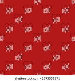 Financial Chart with Heart vector concept linear seamless pattern