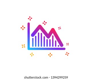 Financial chart icon. Economic graph sign. Stock exchange symbol. Business investment. Dynamic shapes. Gradient design investment graph icon. Classic style. Vector