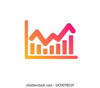 Financial chart icon. Economic graph sign. Stock exchange symbol. Business investment. Classic flat style. Gradient infochart icon. Vector