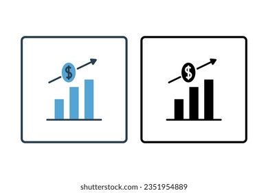 Financial Chart Icon. Icon related to Credit and Loan. suitable for web site design, app, user interfaces, printable etc. Line icon style. Simple vector design editable