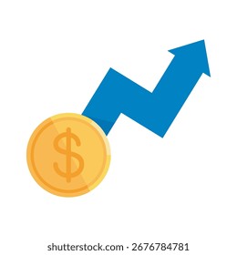 Finanzdiagramm Symbol, Vektordesign-Illustrationsvorlage im trendigen Stil