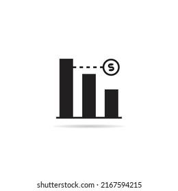 ilustración de vector de icono de gráfico financiero