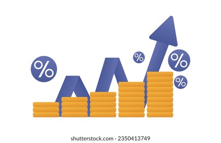 Financial chart up infographic diagram making.on white background.Vector Design Illustration.