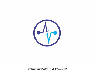 financial chart with line graph concept logo