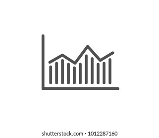 Financial chart line icon. Economic graph sign. Stock exchange symbol. Business investment. Quality design element. Editable stroke. Vector