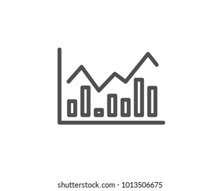 Financial chart line icon. Economic graph sign. Stock exchange symbol. Business investment. Quality design element. Editable stroke. Vector