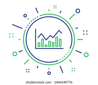 Financial chart line icon. Economic graph sign. Stock exchange symbol. Business investment. Quality design elements. Technology infochart button. Editable stroke. Vector