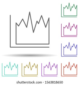 Financial chart line multi color icon. Simple thin line, outline vector of chart and diagram icons for ui and ux, website or mobile application