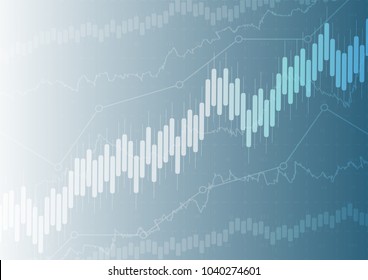  financial chart with a linear chart, a histogram in the stock market on a gradient gray background.Vector illustration.