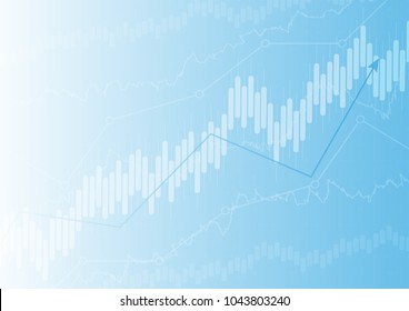 financial chart with a linear chart, a histogram in the stock market on a gradient gray background.Vector illustration.