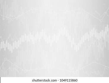 financial chart with a linear chart, a histogram in the stock market on a gradient gray background.Vector illustration.